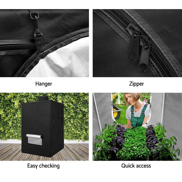 Greenfingers Hydroponics Grow Tent Kits Hydroponic Grow System Black 60X60X90CM 600D Oxford - Amazingooh Wholesale