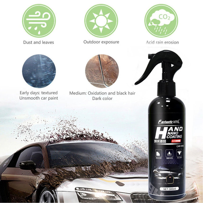 Hand Nano Coating Ceramic Car Paint Protection 9H Coating 300ml RoHs Certified - amazingooh