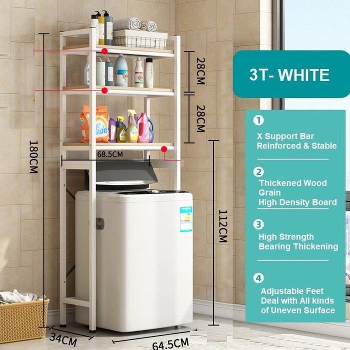 Heavy Duty Metal 3-Tier Over Washing Machine Storage Rack Shelf ...