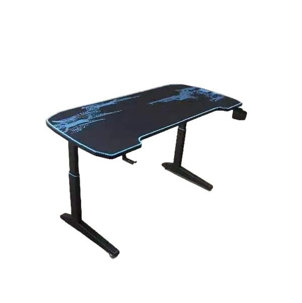 Height Adjustable Computer Table L Shaped Gaming Desk With RGB Led Lights Gaming Tables - Amazingooh Wholesale