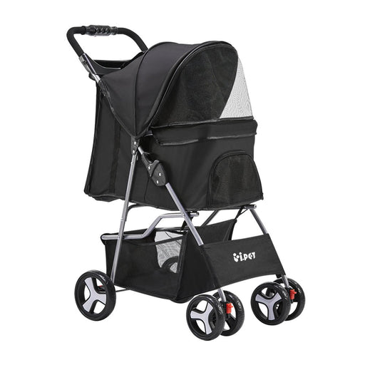i.Pet 4 Wheel Pet Stroller - Black - Amazingooh Wholesale