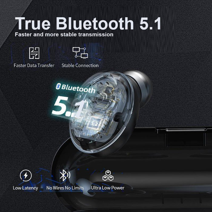 IPX7 Wireless Bluetooth 5.1 Earphones Headphones Earbuds Headset Waterproof - amazingooh