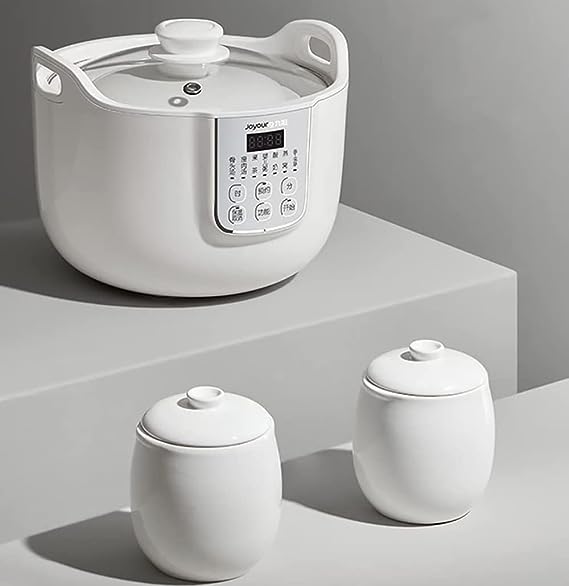 Joyoung White Porclain Slow Cooker 1.8L with 3 Ceramic Inner Containers - Amazingooh Wholesale
