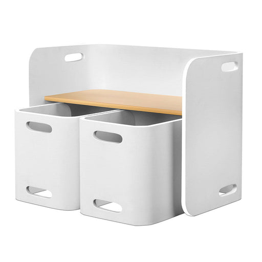 Keezi 3 PC Nordic Kids Table Chair Set White Desk Activity Compact Children - Amazingooh Wholesale