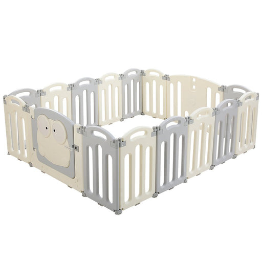 Keezi Baby Playpen 16 Panels Foldable Toddler Fence Safety Play Activity Centre - Amazingooh Wholesale