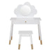 Keezi Kids Vanity Makeup Dressing Table Chair Set Wooden Mirror Drawer White - Amazingooh Wholesale