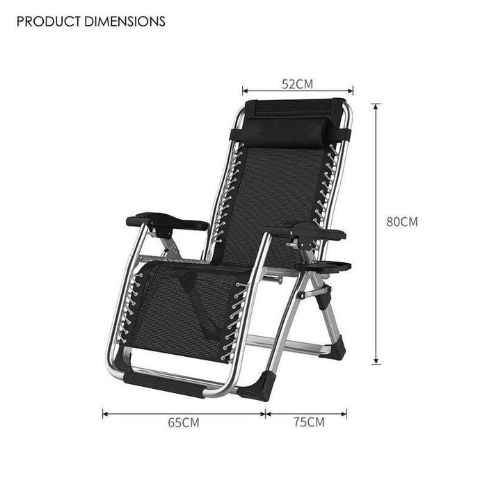 Kingsize Outdoor Folding Reclining Garden Beach Chair Sun Lounger Deck Recliner - Amazingooh