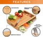 Large Bamboo Cutting Board and 4 Containers with Mobile Holder gift included for Home Kitchen - Amazingooh Wholesale