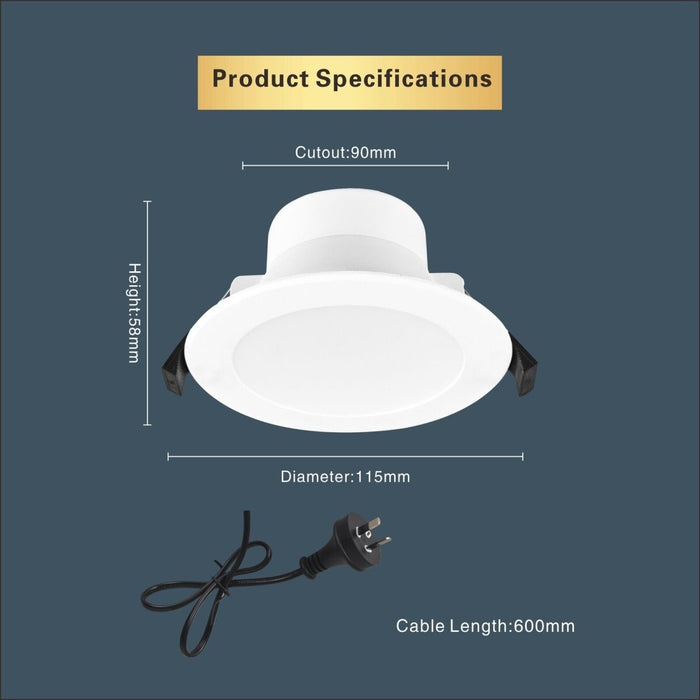 LED DOWNLIGHT KIT 90MM NON DIM 10W 3 COLOR IN 1 WARM WHITE COOL WHITE DAY LIGHT TRI COLOR - Amazingooh Wholesale