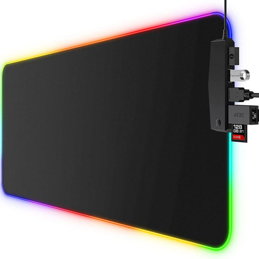 LED Gaming Mouse Pad Large 4 USB Ports RGB Extended Mousepad Keyboard Desk Anti-slip Mat - amazingooh