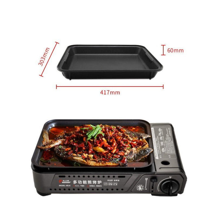 Maxsun Portable Gas Burner Stove with Inset Non Stick Cooking Pan Cooker Butane Camping - Amazingooh Wholesale