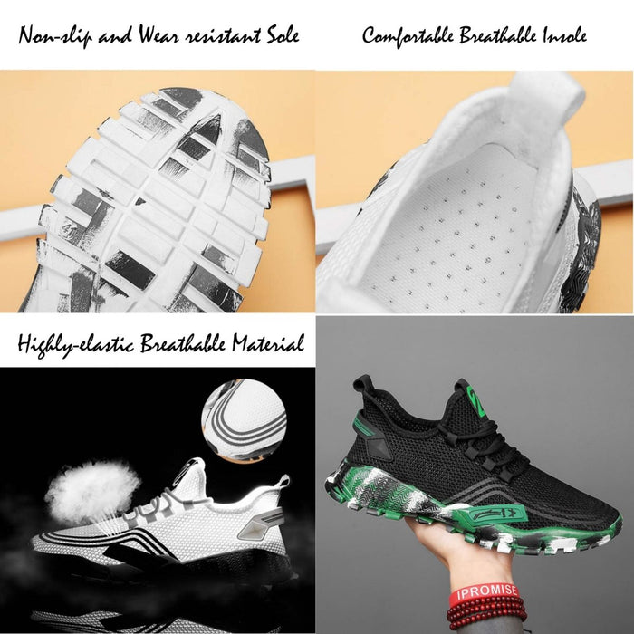 Men's Athletic Running Tennis Shoes Outdoor Sports Jogging Sneakers Walking Gym (Green US 9.5=EU 43) - Amazingooh Wholesale