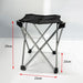 Mini Portable Outdoor Folding Stool Camping Fishing Picnic Chair Seat 80kg Black - amazingooh
