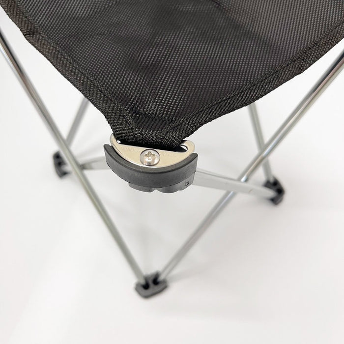 Mini Portable Outdoor Folding Stool Camping Fishing Picnic Chair Seat 80kg Black - amazingooh