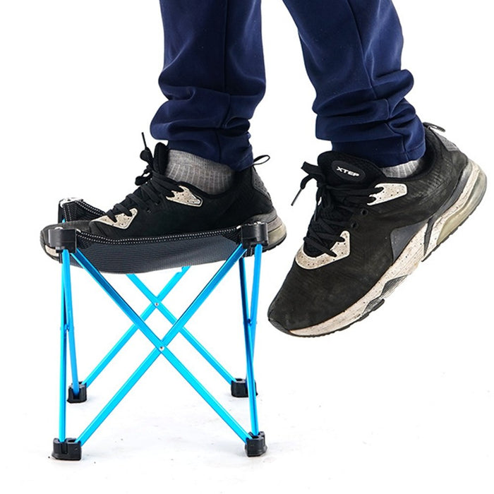 Mini Portable Outdoor Folding Stool Camping Fishing Picnic Chair Seat 80kg Blue - amazingooh