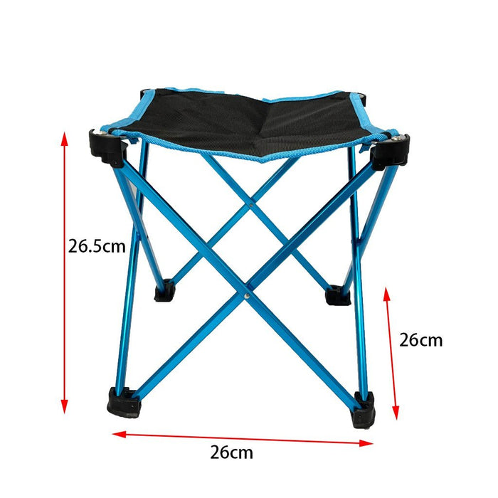 Mini Portable Outdoor Folding Stool Camping Fishing Picnic Chair Seat 80kg Blue - amazingooh