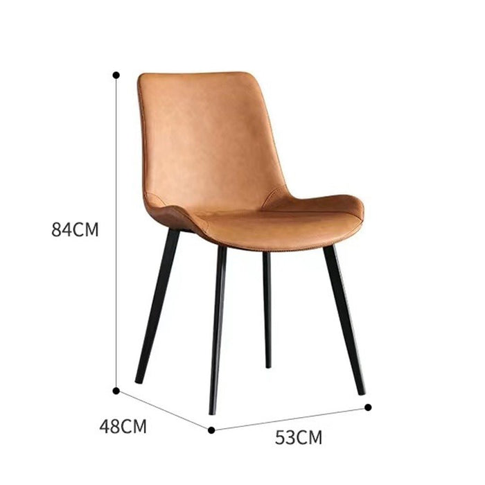 Minimal List Dining Chairs PU Retro Chair Cafe Kitchen Modern Metal Legs x2 - Amazingooh Wholesale