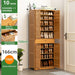 Multi Tier Bamboo Large Capacity Storage Shelf Shoe Rack Cabinet 4/6 Doors + 1 Drawer - Amazingooh Wholesale