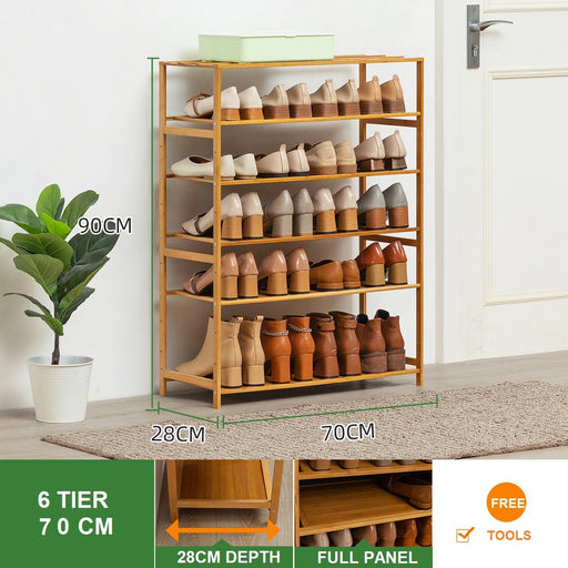 Multi Tier Tower Bamboo Wooden Shoe Rack Boot Shelf Stand Storage Organizer - Amazingooh Wholesale