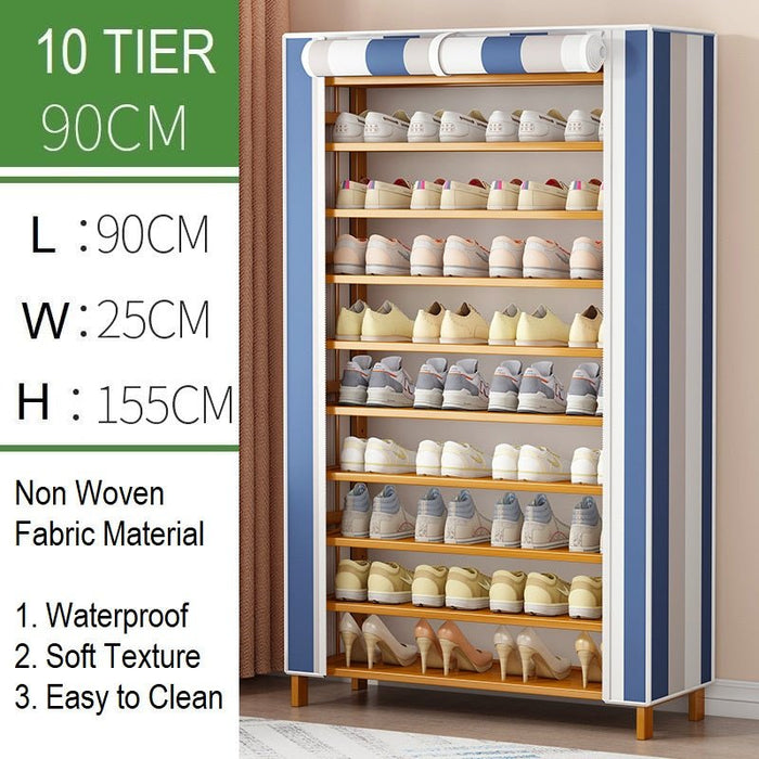 Multi-Tier Tower Bamboo Wooden Shoe Rack Corner Shelf Stand Storage Organizer - Amazingooh Wholesale