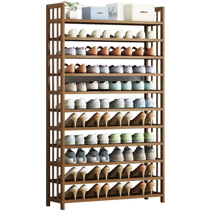 Multi-Tier Tower Bamboo Wooden Shoe Rack Corner Shelf Stand Storage Organizer - amazingooh