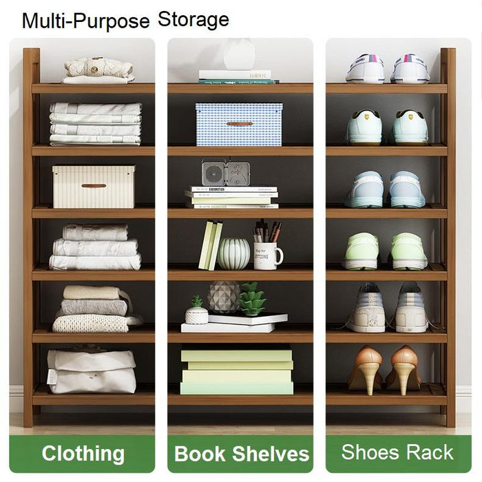 Multi-Tier Tower Bamboo Wooden Shoe Rack Corner Shelf Stand Storage Organizer - amazingooh