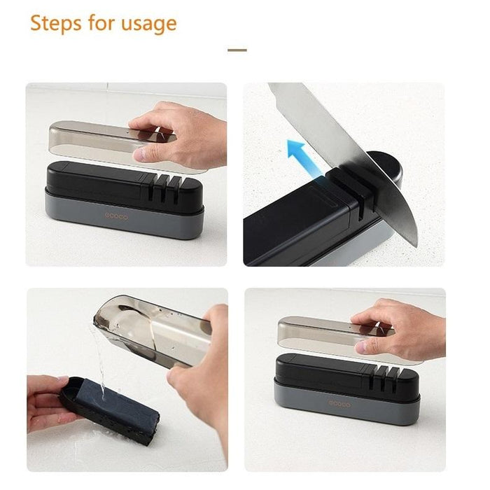 Multipurpose Ceramic Carbide Knife Shapener For Knives Scissors Cleaver Keychain - amazingooh