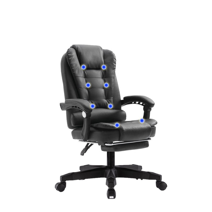 New 8 Point Massage Chair Executive Office Computer Seat Footrest Recliner Pu Leather - Amazingooh Wholesale