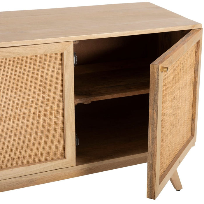 Olearia Buffet Table 150cm 3 Door Solid Mango Wood Storage Cabinet Natural - Amazingooh Wholesale
