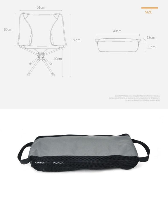 Outdoor Hiking Camping Beach Portable Folding Swivel Chair Carry Bag White - Amazingooh