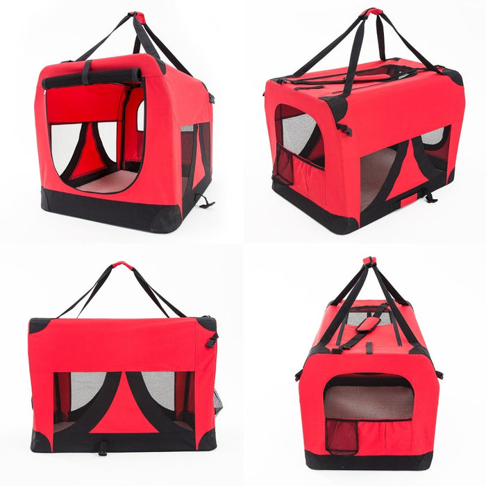 Paw Mate Red Portable Soft Dog Cage Crate Carrier L - Amazingooh Wholesale