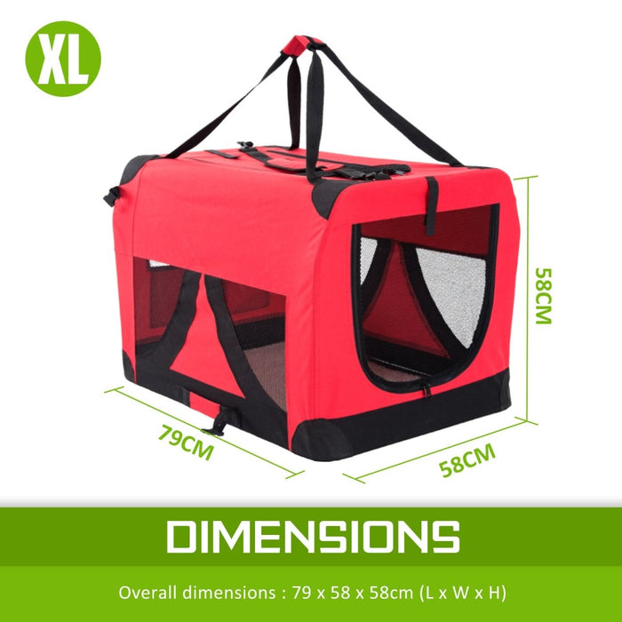 Paw Mate Red Portable Soft Dog Cage Crate Carrier XL - Amazingooh Wholesale