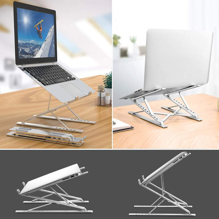 Portable Adjustable Laptop Stand Foldable Desktop Tripod Tray Anti-skid Pad Double Layer - amazingooh