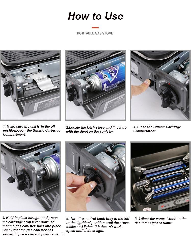 Maxsun Portable Gas BBQ Stove with PRO Grill Plate Outdoor Barbecue