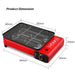 Portable Gas Stove Burner Butane BBQ Camping Gas Cooker With Non Stick Plate Black - amazingooh