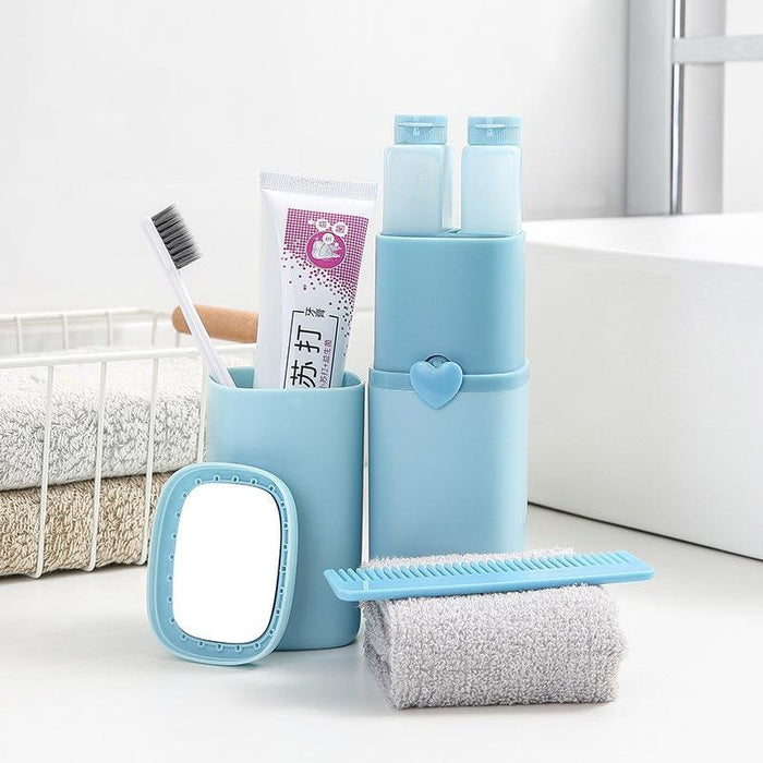 Portable Toothbrush Holder Tooth Mug Toothpaste Cup Bath Travel Box Accessories Set - amazingooh