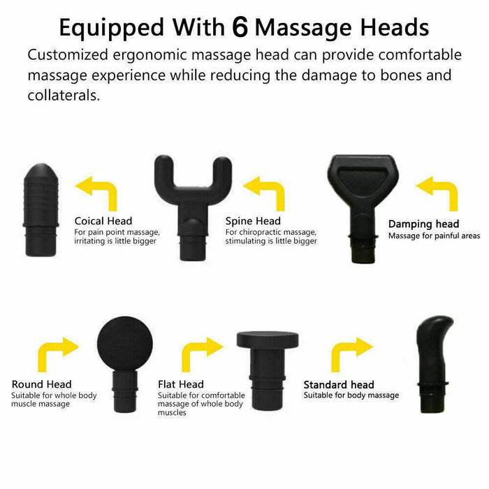 Buy LCD Massage Gun Electric Massager 6 Heads Muscle Tissue Percussion  Therapy AU with Free Delivery Australia Wide – Smart Sales Australia
