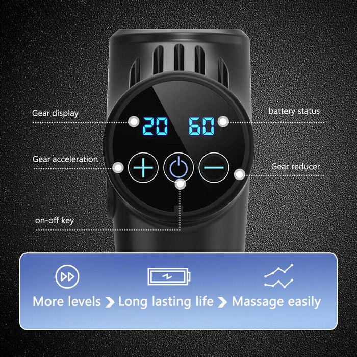 POWERFUL 6 Heads LCD Massage Gun Percussion Vibration Muscle Therapy Deep Tissue - amazingooh