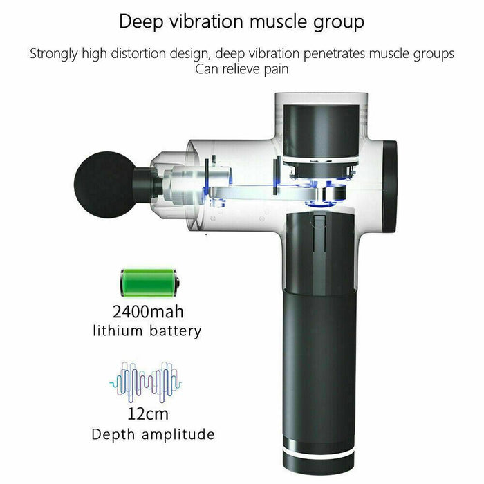 POWERFUL 6 Heads LCD Massage Gun Percussion Vibration Muscle Therapy Deep Tissue - amazingooh