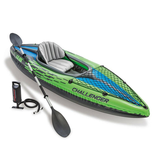 PRE-ORDER Intex Sports Challenger K1 Inflatable Kayak 1 Seat Floating Boat Oars River/Lake 68305NP - amazingooh