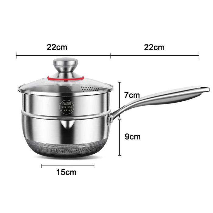 Premium 316 Stainless Steel Non-Stick 22cm Milk Pot with Double-Sided Honeycomb Design - Amazingooh Wholesale