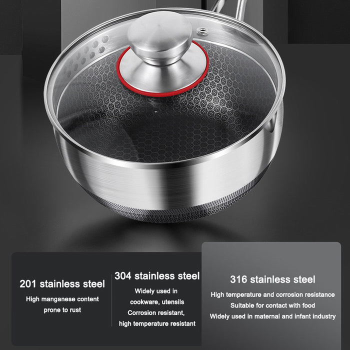 Compound Pan 24cm 316L Stainless Steel Saucepan Compound Steel Honeycomb Nonstick ...