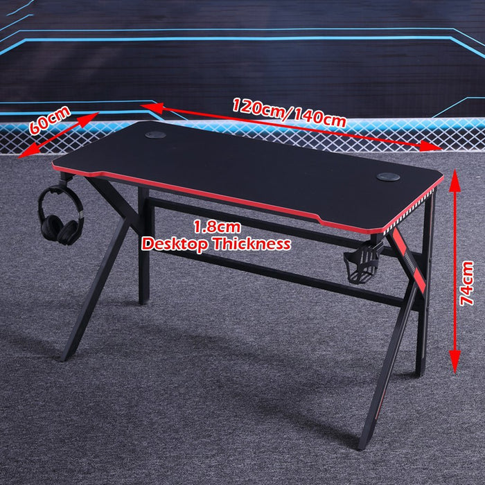 PREORDER Gaming Desk Desktop PC Computer Desks Desktop Racing Table Office Laptop Home K-Shaped Legs Black - amazingooh