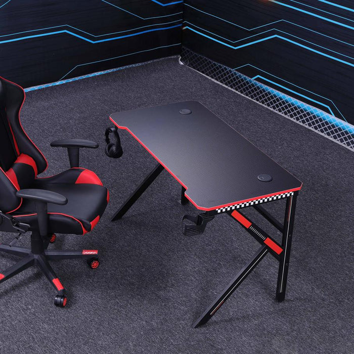 PREORDER Gaming Desk Desktop PC Computer Desks Desktop Racing Table Office Laptop Home K-Shaped Legs Black - amazingooh