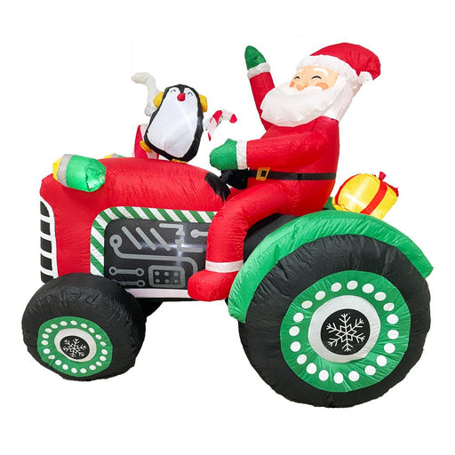 PREORDER Radiant Christmas Lights Tractor Penguin Gift Xmas Inflatable Santa 1.8m Height - Amazingooh Wholesale