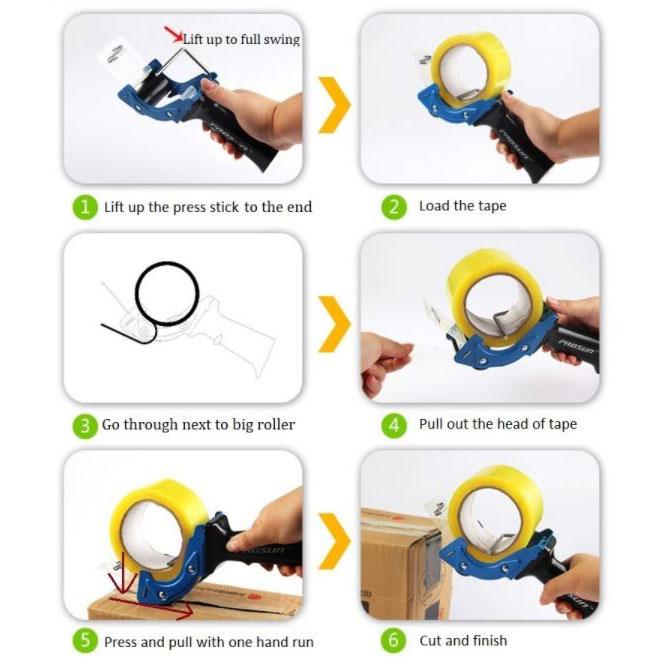 Prosun Packing Tape Dispenser Gun 48mm Roll Sticky Packaging Dispenser Low Noise - amazingooh