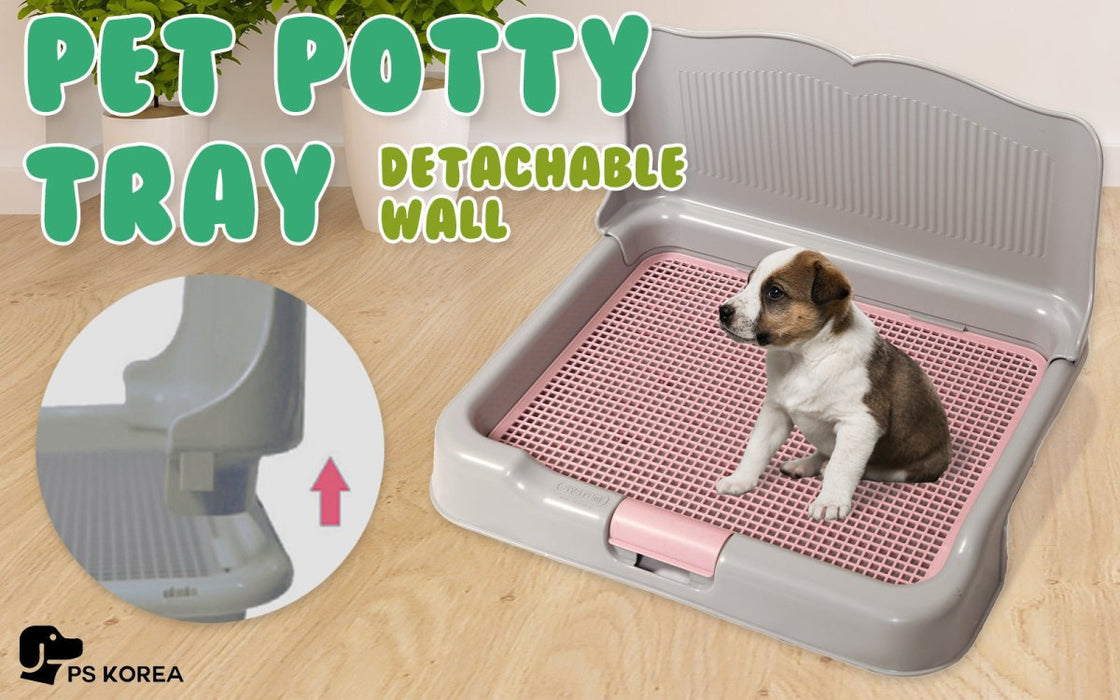 PS KOREA Grey Dog Pet Potty Tray Training Toilet Detachable Wall T2 - Amazingooh Wholesale