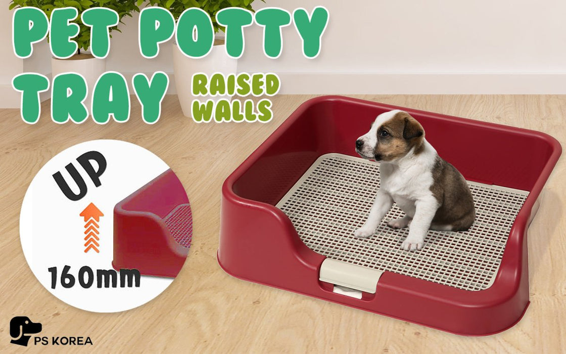 PS KOREA Wine Dog Pet Potty Tray Training Toilet Raised Walls T1 - Amazingooh Wholesale