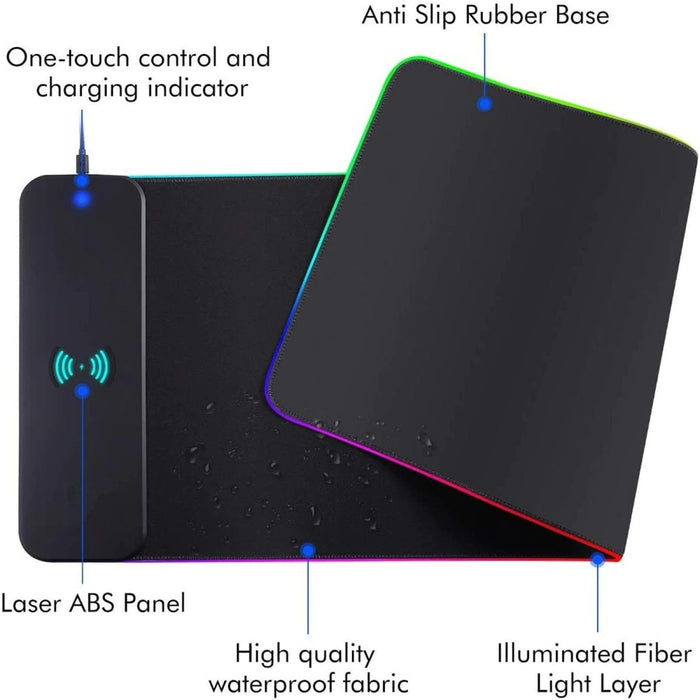 RGB Wireless 15W Oversized Charger Mouse Pad 800x300 MM Gaming Mouse Pad - amazingooh