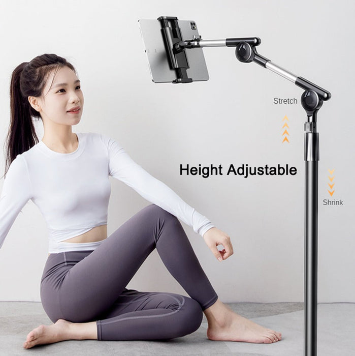 RTAKO 1.6m Retractable Adjustable Lazy Mobile Phone Tablet Floor Stand Rotatable Tablet Holder Bracket - Amazingooh Wholesale